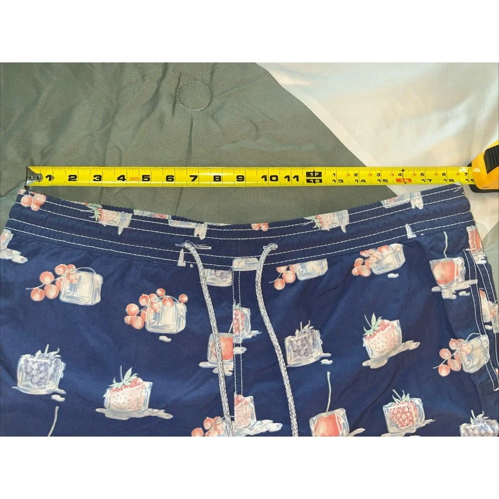 Vilebrequin Mens Size XL Blue Frozen Fruit Ice Swim Trunks Lined